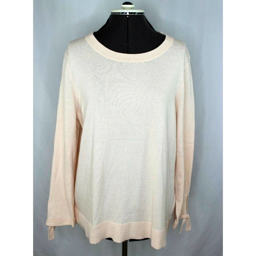 LOFT Wool Blend Sweater Size XL PINK LONG SLEEVE With Ties NWT